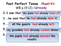 Past Perfect Tense /had+V 3 WB p.19 (3) 1.He couldn’t get into his house because he (lost) his keys. 2.Mum couldn’t make my... 
