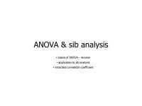 ANOVA & sib analysis. basics of ANOVA - revision application to sib analysis intraclass correlation coefficient. -  ppt download