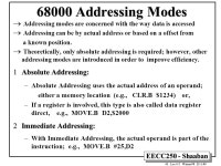 EECC250 - Shaaban #1 Lec # 2 Winter Addressing Modes  Addressing modes are concerned with the way data is accessed  Addressing... 