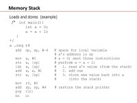 Run-time Environment for a Program different logical parts of a program during execution stack – automatically allocated... 