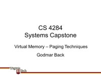 CS 4284 Systems Capstone Godmar Back Virtual Memory – Paging Techniques. -  ppt download