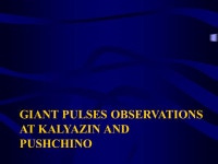 Decade of pulsar observations in Pushchino and Kalyazin Radio Astronomy observatory. V.A.Potapov, P.N.Lebedev Physical Institute... 