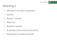 HLA TYPING D Middleton MDSC175: Transplantation Science for Transplant Clinicians (Online) POSTGRADUATE SCHOOL OF MEDICINE A... 