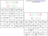 EASTERBINGOEASTERBINGO Jelly Beans Cadbury Eggs Reese’s Peanut Butter Eggs Snickers Eggs Peeps Nerds Chocolate Bunnies Whoppers... 