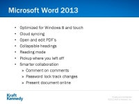 Private and Confidential ©2012 Kraft & Kennedy, Inc. Game Changer: Windows 8 Tablet (the Swiss Army Knife of Devices) Marcus... 