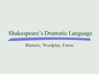 Shakespeare’s Dramatic Language Rhetoric, Wordplay, Forms. -  ppt download