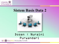 Sistem Basis Data 2 Dosen : Nuraini Purwandari. OVERVIEW DOSEN Position : Staff Pengajar & Asisten Tetap Lab TI Contact Address... 
