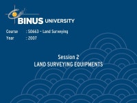 Session 2 LAND SURVEYING EQUIPMENTS Course: S0663 – Land Surveying Year: ppt download