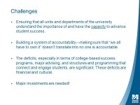 Improving Undergraduate Retention and Graduation Rates at UMass Boston Building a Culture and Systems that Support Student... 