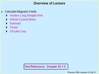 Physics 1304: Lecture 12, Pg 1 The Laws of Biot-Savart & Ampere  dl I. -  ppt download