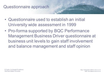  Centre for Integral Excellence Sheffield Hallam University   Self-assessment at Sheffield. -  ppt download