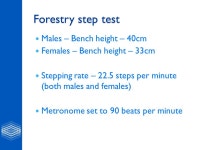 Name two aerobic tests. Task What equipment will you use? What are the pre-test procedures? What are the instructions? How do you... 