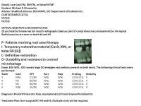 UIC Clinic & Research Day 2014 Critically Appraised Topics An approach to pre-doctoral research opportunities Fifth Annual... 