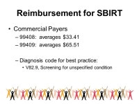 Screening, Brief Intervention and Referral-to-Treatment SBIRT Billing – Getting Paid Presented by: Penny Osmon Coding... 