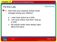 Chapter 13 Exercise and Lifelong Fitness Fit For Life. -  ppt download