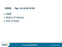 “Don’t Have a Seizure” Protecting Your Clients From the IRS Collection Division All audio is streamed through your computer... 