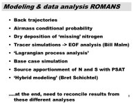 ROMANS Nitrogen Source Sensitivity Analysis Mike Barna 1 Marco Rodriguez 2 Kristi Gebhart 1 Bill Malm 1 Bret Schichtel 1 Jenny... 