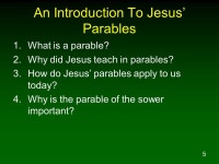 Jesus’ Parable of The Sower Lesson 1 An Introduction To Jesus’ Parables. -  ppt download