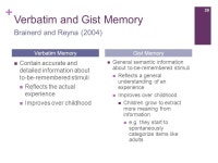 + Chapter 12 Memory in Childhood. + Infantile Amnesia Infantile Amnesia: The tendency for adults to have few autobiographical... 