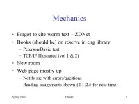 Spring 2003CS 4611 Introduction, Continued COS ppt download