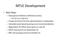 Board of Teaching Updates April 22, Overview Title II Reporting Amended PEPER Updates Special Education Updates MTLE Development... 