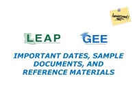 LEAP, GEE, and LAA 2 TRAINING MATERIALS SUMMER 2011 RETEST These reproducible training materials can be used for training School... 