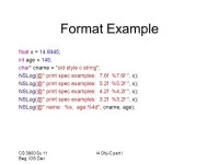 CS 3800 Su 11 Beg. IOS Dev L4 Obj C part 1 CS 3800 Introduction to IOS programming Summer 2011 G. Zimmerman. -  ppt download
