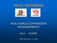 HELIX ANTENNAS REAL WORLD COMPARISON MEASUREMENTS Clare - VE3NPC QCWA Dinner Nov. 21, ppt download