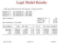 April 25, 2006Lecture 14 Slide #1 Logits and Factor Analysis Homework Review Logit Analysis –Logit Interpretation –Logit... 