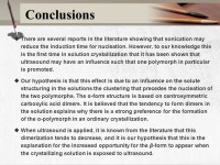 文献报告 秦亚楠 Influence of Ultrasound on the Nucleation of Polymorphs of p-Aminobenzoic Acid Sandra Gracin, Marketta Uusi... 
