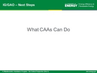 1 | Weatherization Assistance Program: The Federal Perspective (Part 1)eere.energy.gov NASCSP 2011 Mid-Winter Training Conference... 