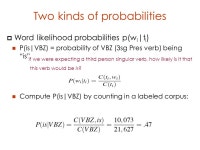 Hidden Markov Model (HMM) Tagging  Using an HMM to do POS tagging  HMM is a special case of Bayesian inference. -  ppt download