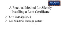 Installing Fake Root Keys in a PC Adil Alsaid and Chris J. Mitchell Information Security Group Royal Holloway, University of... 