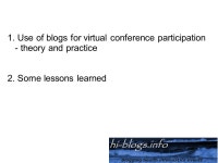 Weaving a Dynamic Web: Web v. 2.0 Applications in Education, Social Networking and Virtual Conferencing American Medical... 