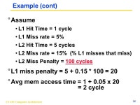 CS 430 Computer Architecture 1 CS 430 – Computer Architecture Caches, Part II William J. Taffe using slides of David Patterson.... 