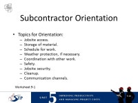 Introductions Participant introductions –Name –Experience in the construction industry –Current position, company, and... 