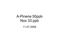 A-Pinene 50ppb Nox 33 ppb Fill completed, allowing 20 min for instruments to stabilise and measure background. -  ppt download