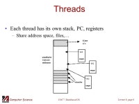 Computer Science Lecture 6, page 1 CS677: Distributed OS Processes and Threads Processes and their scheduling Multiprocessor... 