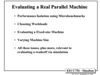 EECC756 - Shaaban #1 lec # 9 Spring Parallel System Performance: Evaluation & Scalability Factors affecting parallel system... 