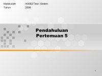 1 Pendahuluan Pertemuan 5 Matakuliah: H0062/Teori Sistem Tahun: ppt download
