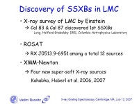 Vadim Burwitz X-ray Grating Spectroscopy, Cambridge, MA, July 12, 2007 The complex and variable X-ray spectra of the super-soft... 