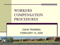 WORKERS COMPENSATION PROCEDURES OSHA TRAINING FEBRUARY 13, ppt download