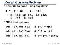 Cs 61C L2 Asm Ops.1 Patterson Spring 99 ©UCB CS61C C/Assembler Operators and Operands Lecture 2 January 22, 1999 Dave Patterson... 