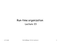3/17/2008Prof. Hilfinger CS 164 Lecture 231 Run-time organization Lecture ppt download