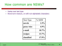 1 LSA /5/07 LSA 352: Summer Speech Recognition and Synthesis Dan Jurafsky Lecture 2: TTS: Brief History, Text Normalization and... 