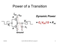 9/20/05ELEC / Lecture 81 ELEC / (Fall 2005) Special Topics in Electrical Engineering Low-Power Design of Electronic Circuits.... 