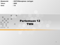 1 Pertemuan 12 TMN Matakuliah: H0372/Manajemen Jaringan Tahun: 2005 Versi: 1/0. -  ppt download