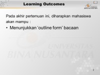 1 Pertemuan 9 Making an outline Matakuliah: G1072 – Reading 1 Tahun: 2005 Versi: revisi ppt download