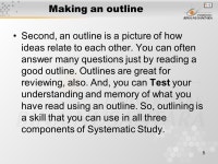 1 Pertemuan 9 Making an outline Matakuliah: G1072 – Reading 1 Tahun: 2005 Versi: revisi ppt download
