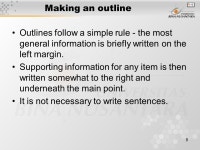 1 Pertemuan 9 Making an outline Matakuliah: G1072 – Reading 1 Tahun: 2005 Versi: revisi ppt download